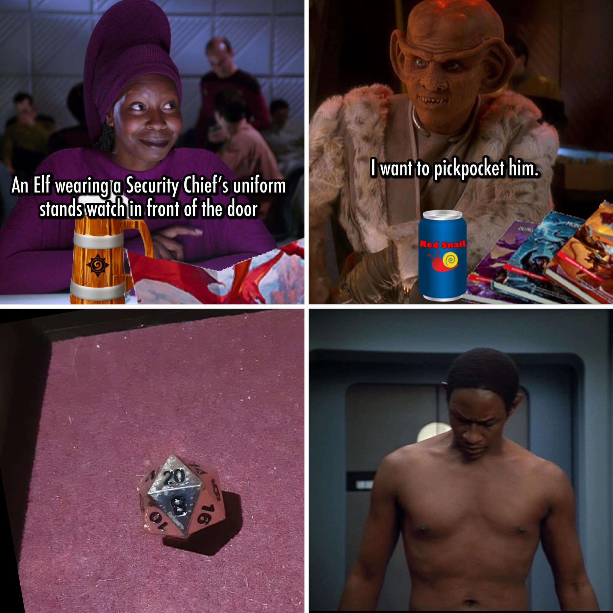 The meme is a play on the classic Christmas carol "I Saw Three Ships" but with a Star Trek: The Next Generation twist. The image features a character from the show, Data, in a Santa hat and holding a cup of hot cocoa, singing the modified lyrics: "I saw three Klingons coming...". The meme is a humorous take on the traditional holiday song, applying it to a sci-fi setting.